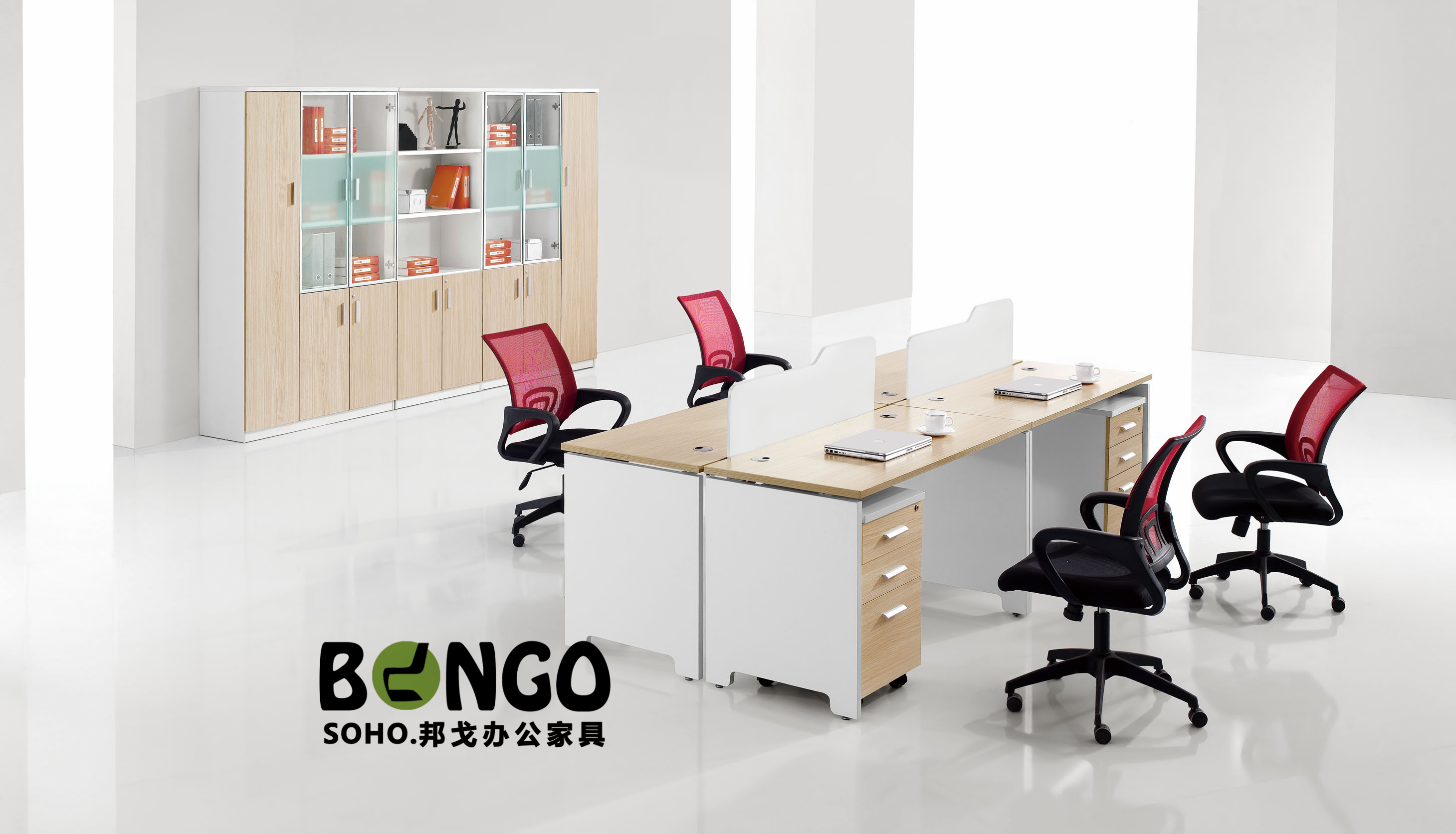 四人對坐組合 板式簡約辦公桌 JS-GZ1507
