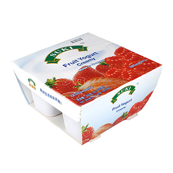多美鲜全脂果粒酸奶-草莓果粒/覆盆子果粒 4x100g