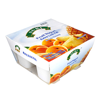 多美鲜脱脂果粒酸奶-杏果粒/菠萝果粒 4x100g