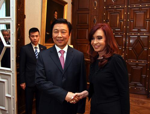 国家副主席李源潮会见阿根廷总统克里斯蒂娜