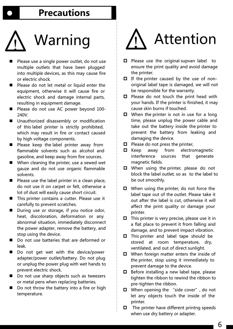 M10 Label Printer user manual