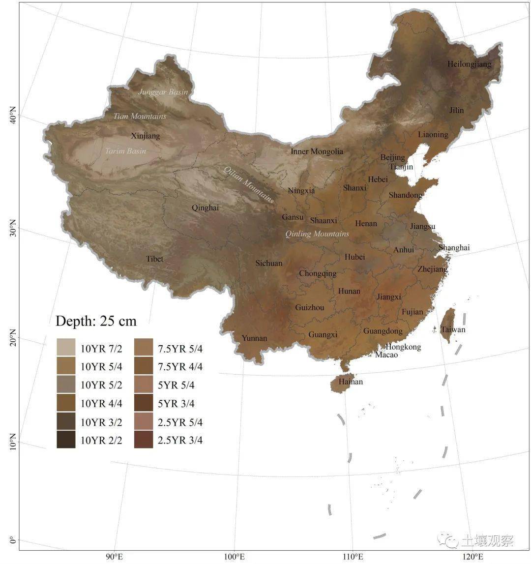 中国高精度土壤颜色地图下载地址