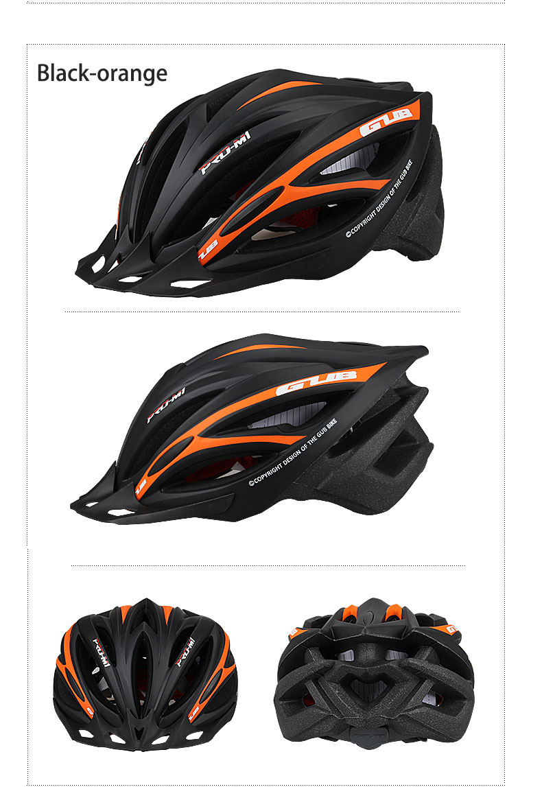 black and orange bike helmet