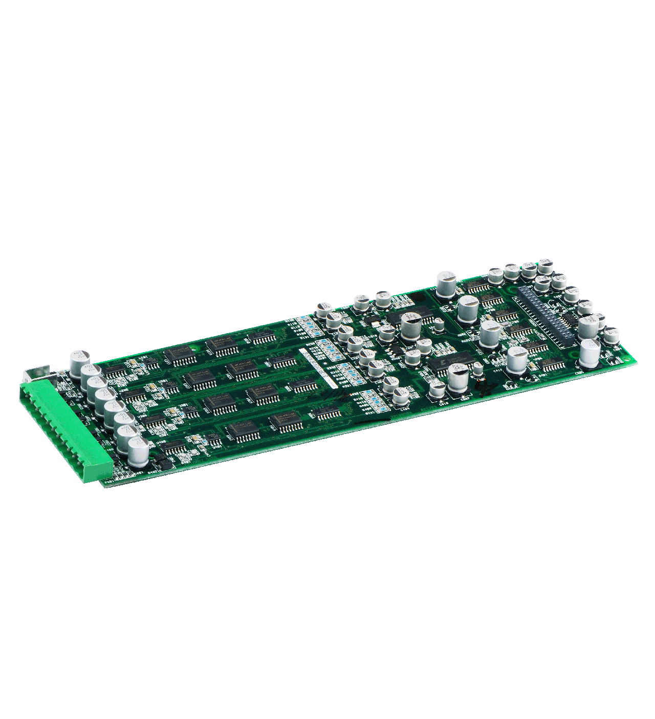 MM-Mic卡提供4路Mic/line电平输入,可安装在CAB 4n的slota、slotb、slotc、slotd接口。MM-Mic卡具有录音级话筒放大电路,每一路可以软件控制幻象电源和增益。 产品特性 4通道麦克风输入 每通道可通过软件来开启48V幻象供电 每通道可通过软件来控制增益大小 支持X-frame88及MM-8802 每台设备最多可支持4块MM-mic卡 支持CAB 4N