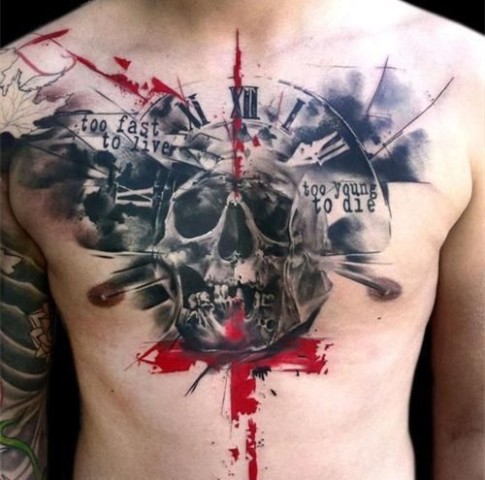 胸口骷髅纹身，纹身的寓意与讲究，武汉龙族纹身