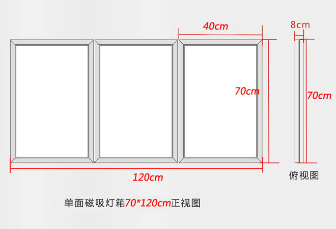 三联单面磁吸超薄灯箱