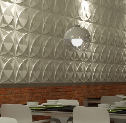 餐厅墙面立体壁纸装饰设计