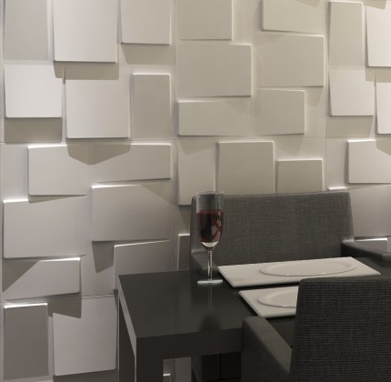 餐厅墙面立体壁纸装饰设计